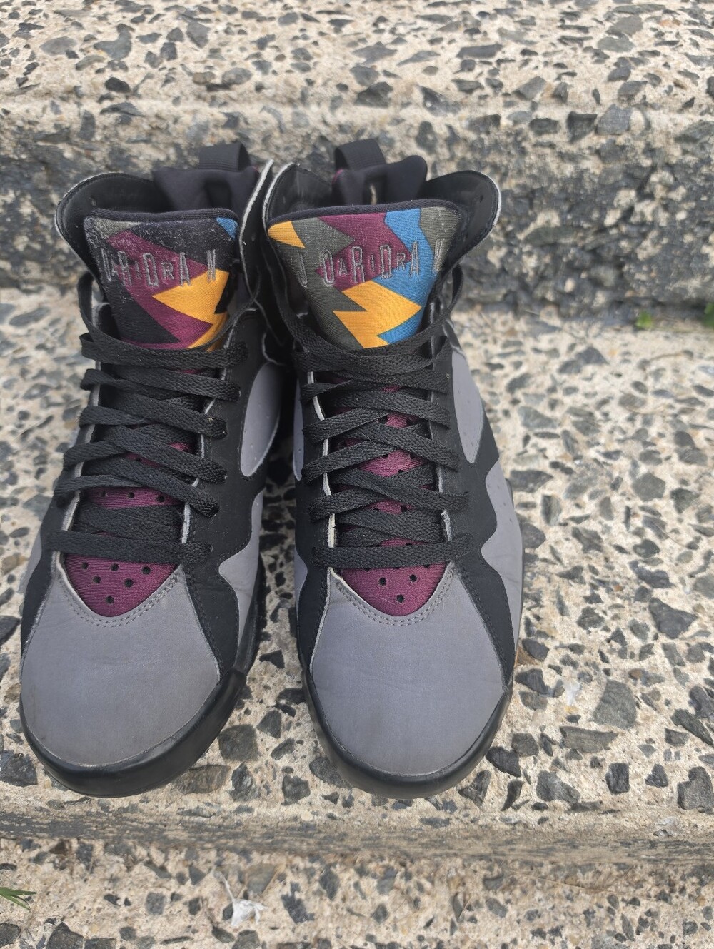 Retro Black & Gray High-Top Sneakers with Color Accent